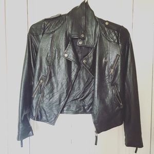 Vegan Leather Jacket - Small, Cropped